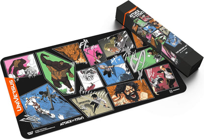UniVersus: Attack on Titan: Origins of Power - Tapete de juego de The Second Act, tapete de neopreno de 24 x 14 pulgadas, accesorio de juego de cartas de mesa, juegos UVS, licencia