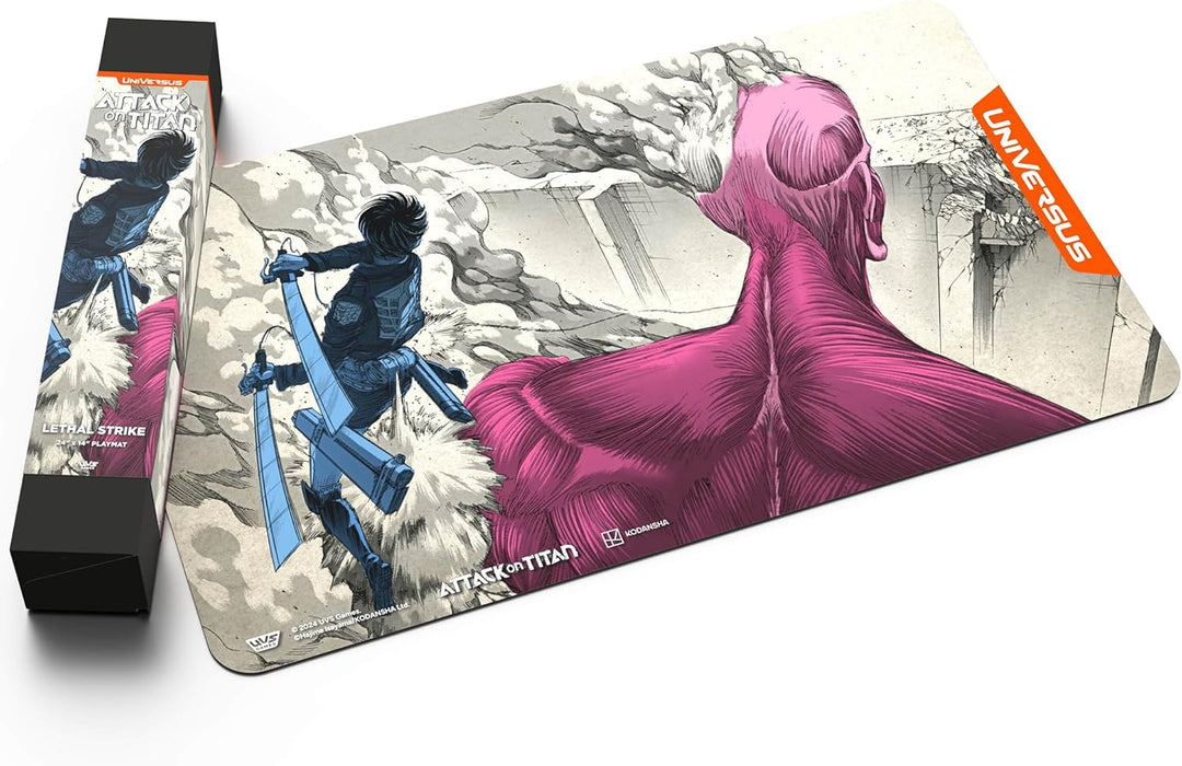 UniVersus: Tapis de jeu Attack on Titan : Origins of Power – Lethal Strike – Tapis de jeu en néoprène 61 x 35,6 cm – Accessoire de jeu de cartes sous licence UVS Games