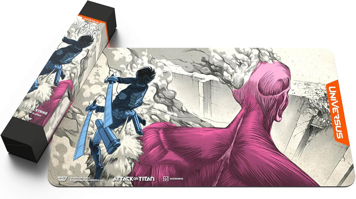 UniVersus: Tapis de jeu Attack on Titan : Origins of Power – Lethal Strike – Tapis de jeu en néoprène 61 x 35,6 cm – Accessoire de jeu de cartes sous licence UVS Games