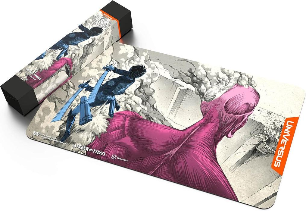 UniVersus: Tapis de jeu Attack on Titan : Origins of Power – Lethal Strike – Tapis de jeu en néoprène 61 x 35,6 cm – Accessoire de jeu de cartes sous licence UVS Games