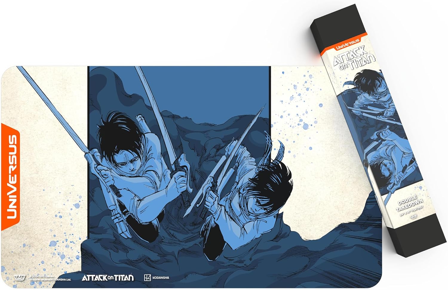 UniVersus: Attack on Titan: Origins of Power - Double Takedown Playmat - 24 x 14 Neoprene Mat, Tabletop Card Game Accessory, UVS Games, Licensed
