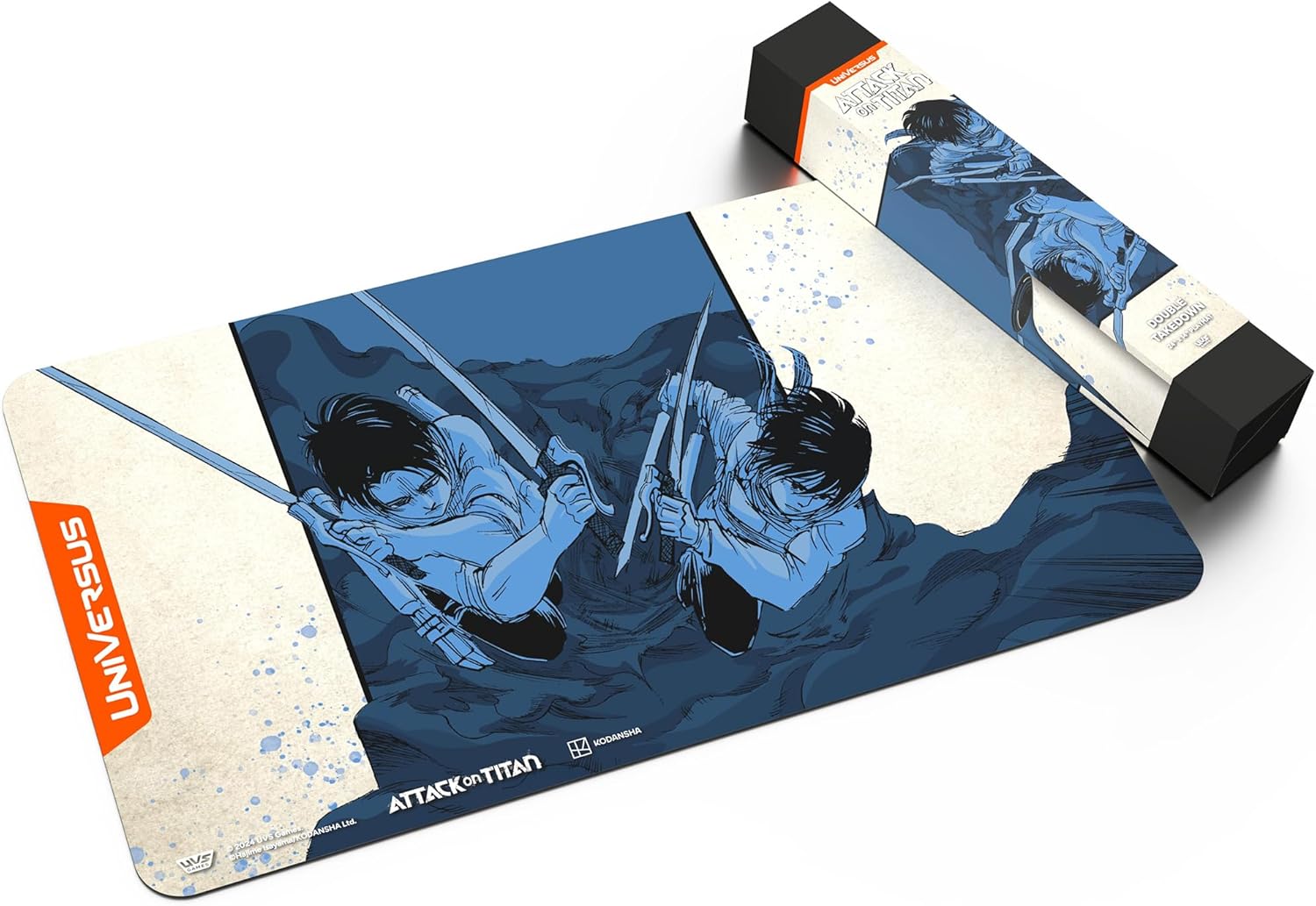 UniVersus: Attack on Titan: Origins of Power - Double Takedown Playmat - 24 x 14 Neoprene Mat, Tabletop Card Game Accessory, UVS Games, Licensed