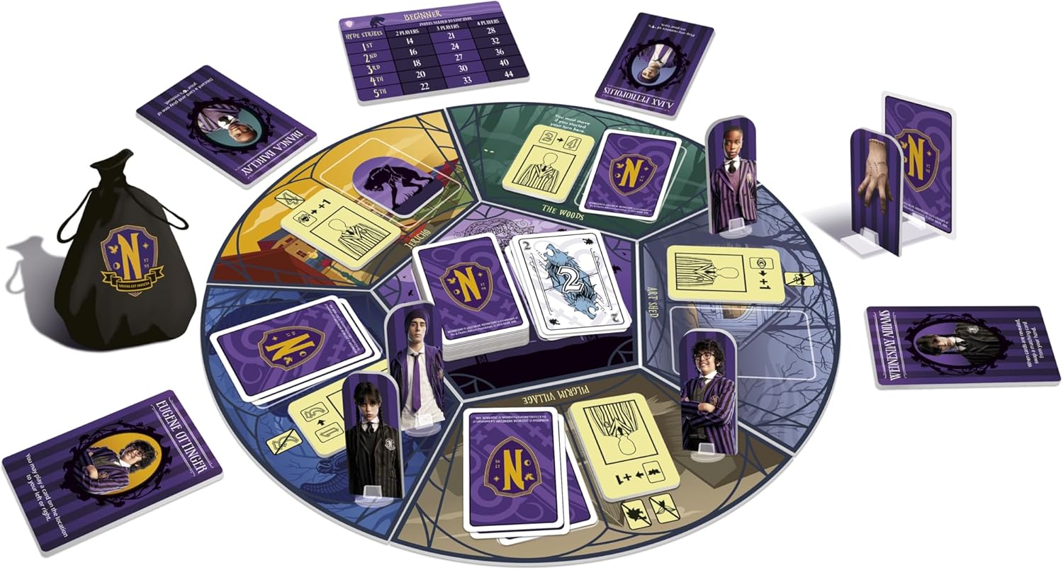 Mixlore | Wednesday - The Hyde's Attack | Cooperative Board Game | Ages 10+ | 2-4 Players | 20 Minutes Playing Time