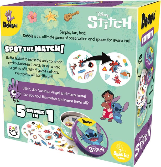 Asmodee | Dobble Disney Lilo and Stitch | Family Card Game | Ages 6+ | 2-8 Players | 15 Minutes Playing Time