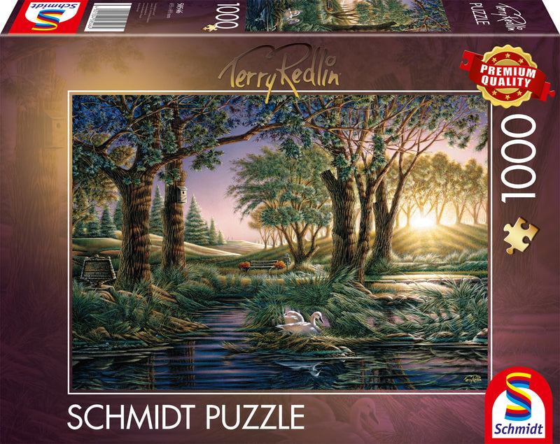 Schmidt Spiele Puzle de Terry Redlin 58546-Puzzle de 1000 Piezas, diseño de la mañana en el Estanque, Multicolor (CSG58546), (58546