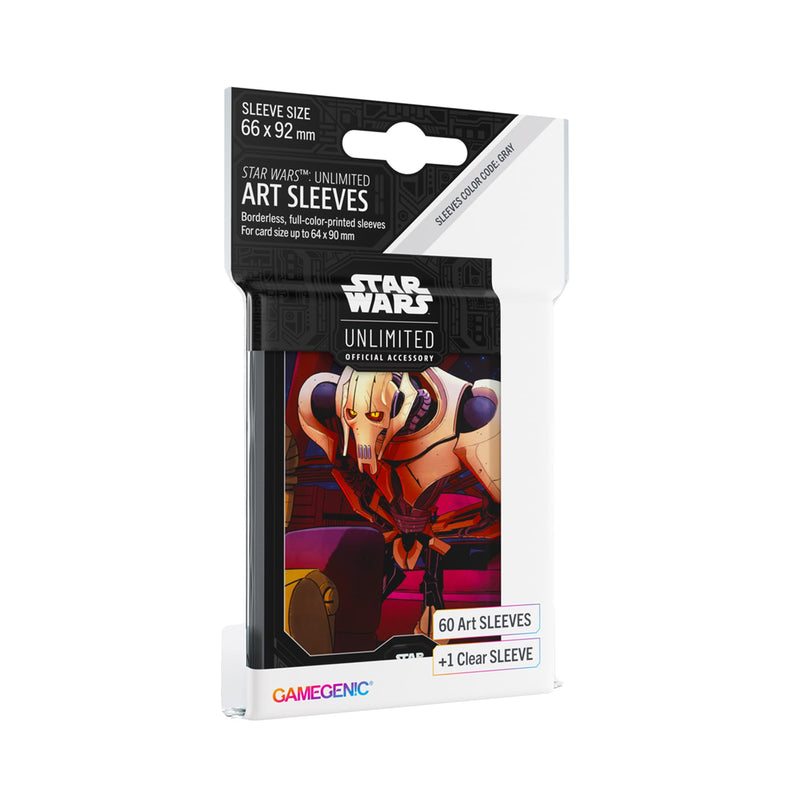 Asmodee General Grievous Officieel gelicentieerde verpakking van 60 kunstsleeves 1 doorzichtige mouw, geoptimaliseerde maat voor Star Wars Unlimited andere TCG en LCG-games, gemaakt door Gamegenic
