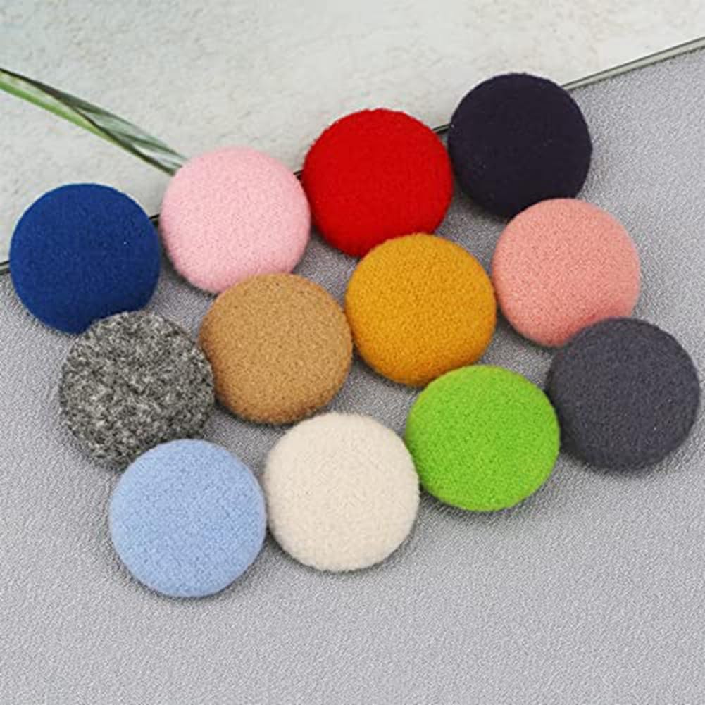 Plawee 1 Set of Cover Buttons with 5 Different Size Buttons and Tools, DIY Fabric Button with Manufacturer, 100 Sets of Buttons and 5 Button Machine Tools
