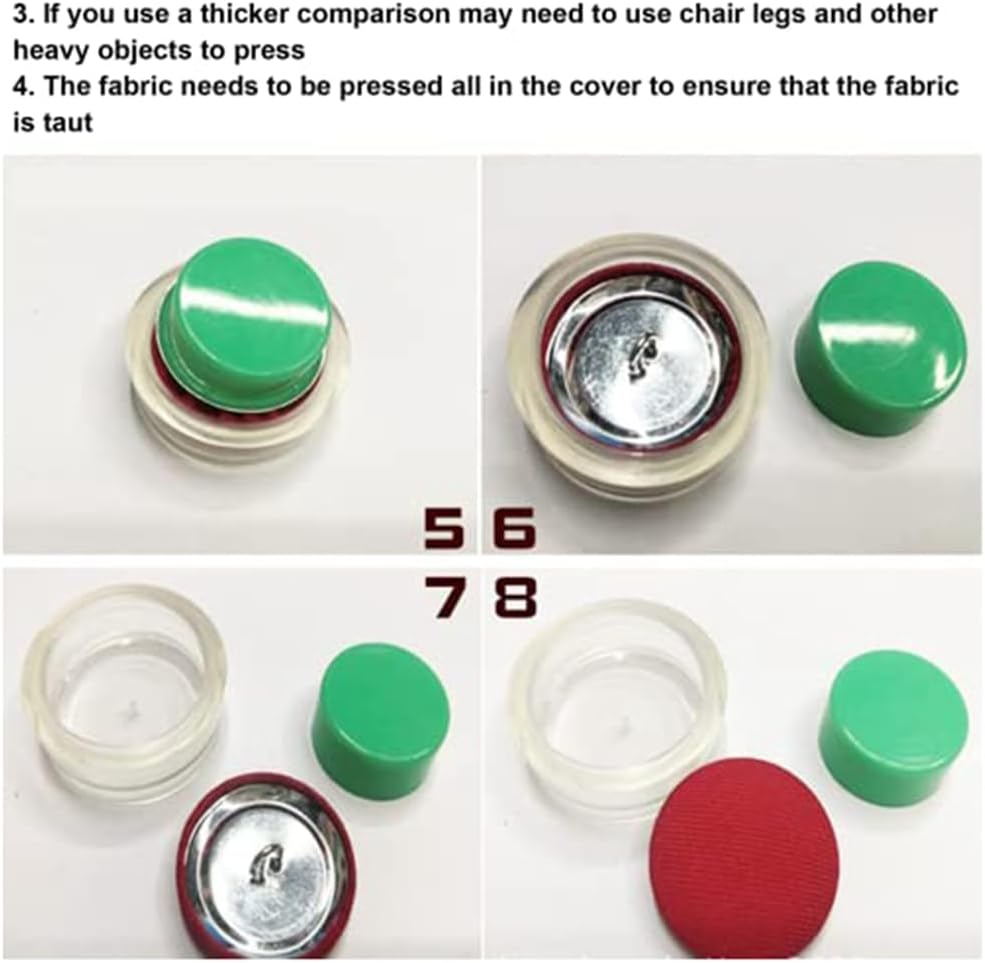 Plawee 1 Set of Cover Buttons with 5 Different Size Buttons and Tools, DIY Fabric Button with Manufacturer, 100 Sets of Buttons and 5 Button Machine Tools