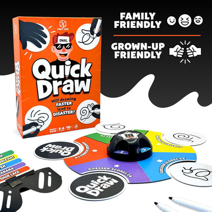 Quick Draw Party Game | Fast, Frantic And Hilarious Drawing Game | For Kids, Teens And Adults | Ages 8+ | 3-6 Players | 30 Minute Playtime