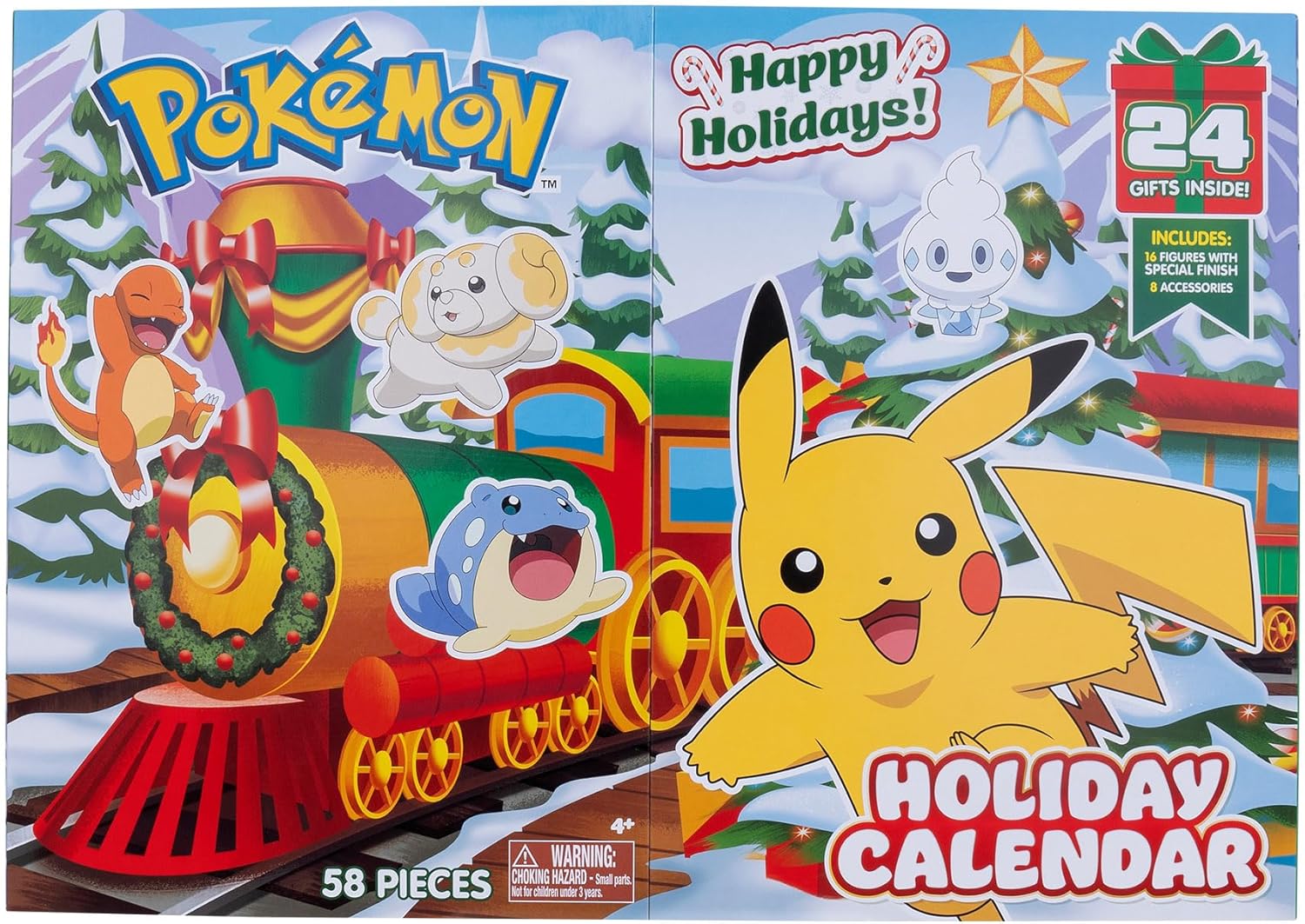 Pokémon Holiday Advent Calendar - Features 16 2-Inch Battle Figures with Special Finish and Eight Unique Accessories
