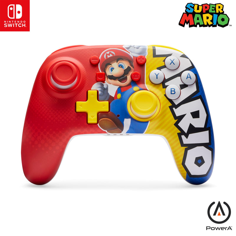 PowerA Nano Enhanced Wireless Controller for Nintendo Switch, Switch Lite & OLED Model, Rechargeable Bluetooth Gamepad with up to 20 Hours of Play Time, Official: Mario Victory