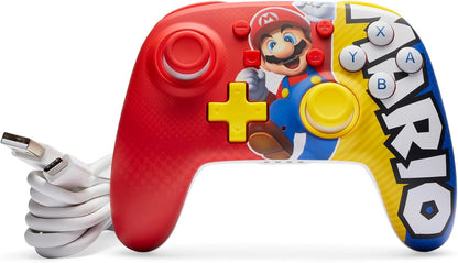 PowerA Nano Enhanced Wireless Controller for Nintendo Switch, Switch Lite & OLED Model, Rechargeable Bluetooth Gamepad with up to 20 Hours of Play Time, Official: Mario Victory