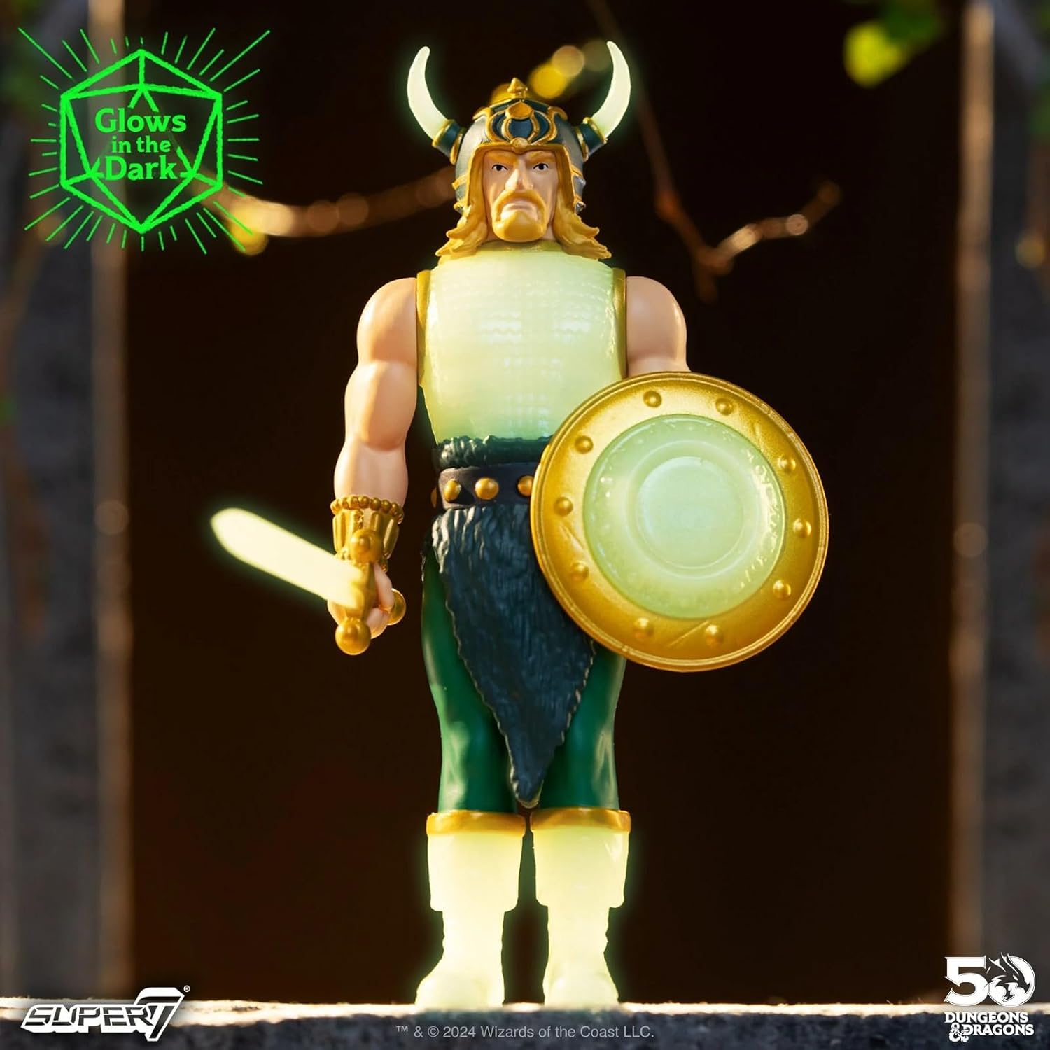 Super7 Dungeons and Dragons Formidable Fighter Glow Figure 3.75 Inch