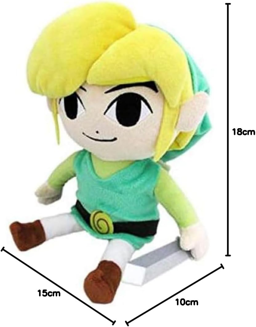 Sanei Legend Of Zelda Link Plush Toy, 18 cm, Officially Licensed, Polyester, Washable