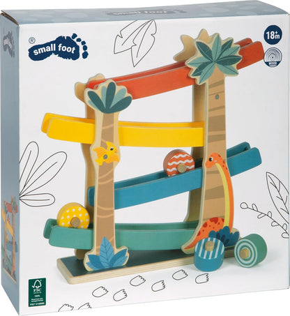 small foot Dino, Robust Marble Run Made of FSC 100%-Certified Wood, for Kids Aged 18+ Months, 12614, Coloured