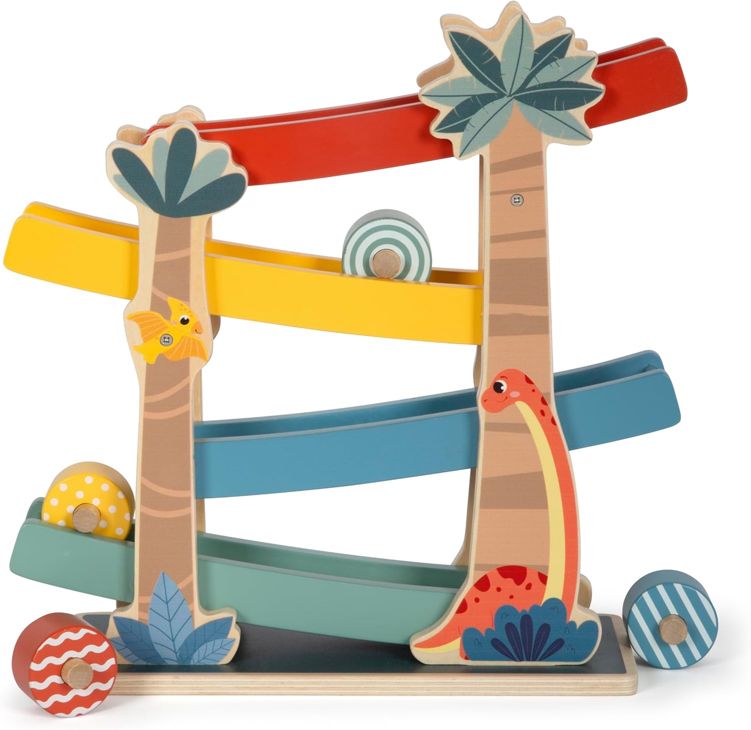 small foot Dino, Robust Marble Run Made of FSC 100%-Certified Wood, for Kids Aged 18+ Months, 12614, Coloured