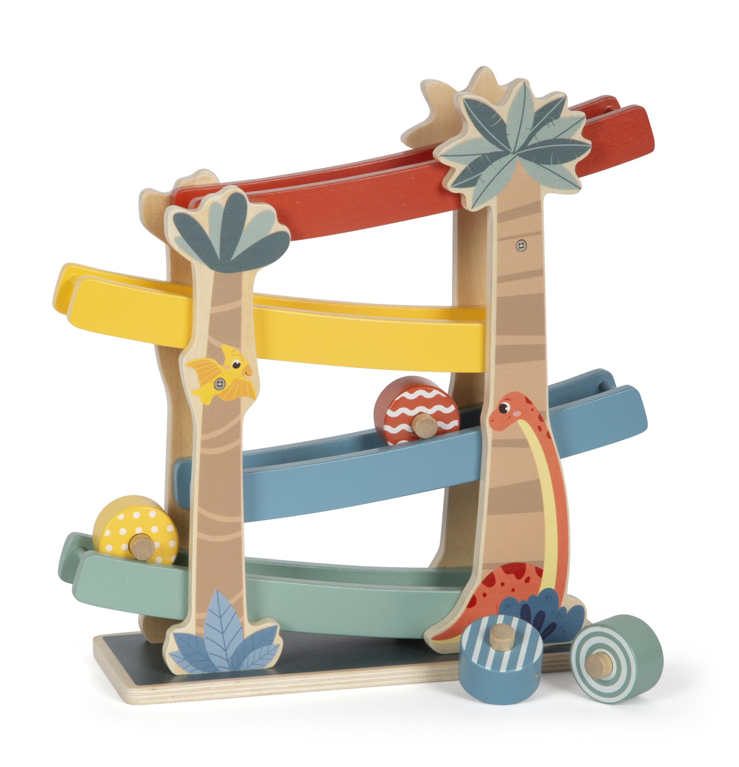 small foot Dino, Robust Marble Run Made of FSC 100%-Certified Wood, for Kids Aged 18+ Months, 12614, Coloured