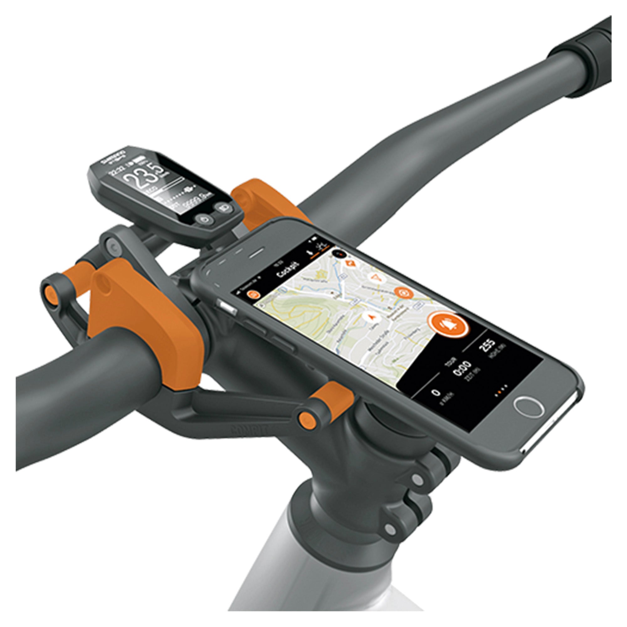 SKS GERMANY COMPIT/E SPACER Set d'élargissement pour le support de téléphone portable COMPIT/E(+) (pour vélos électriques avec écran Yamaha, Shimano, BOSCH, y compris insert, pince, spacer et vis