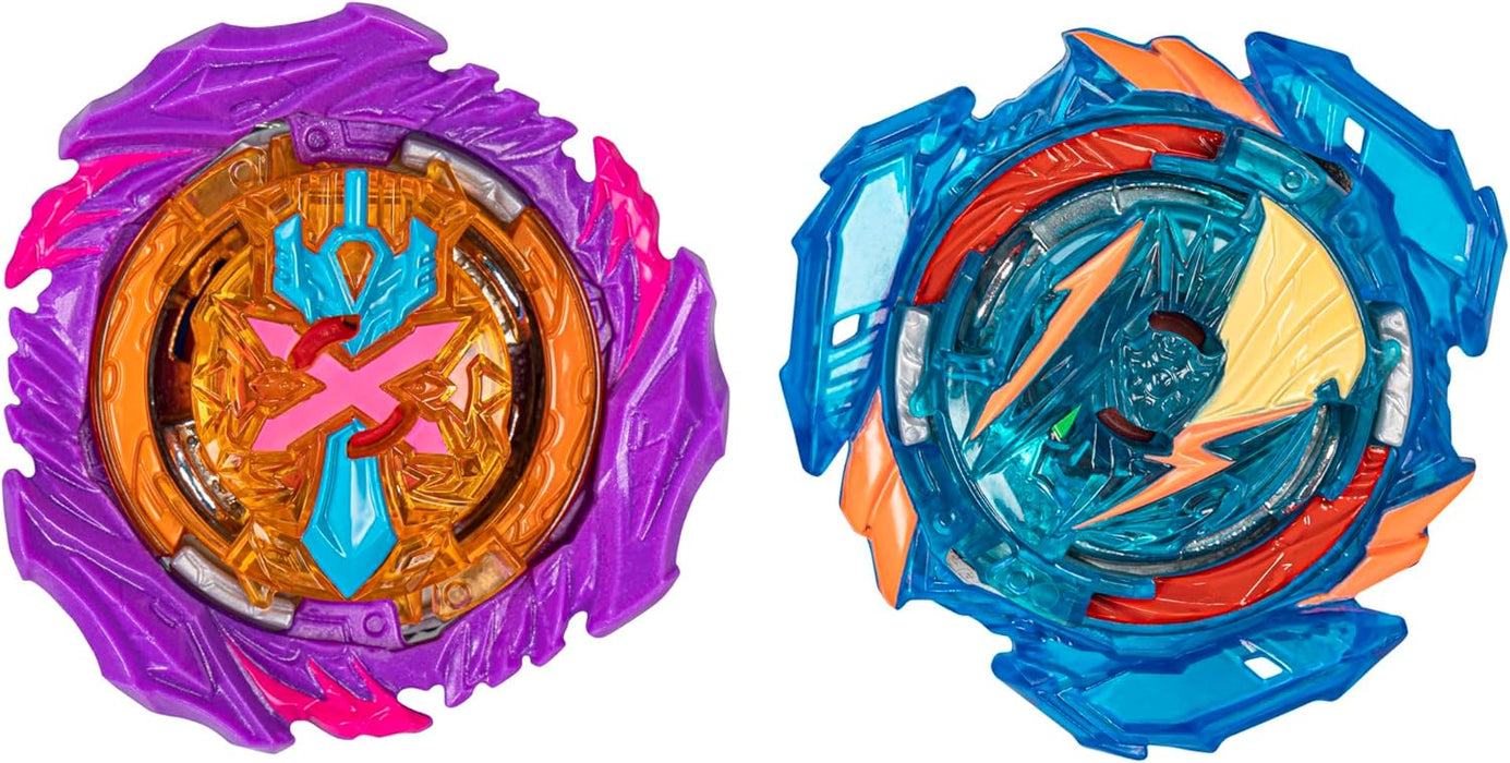 Beyblade Burst QuadStrike Ultimate Evo Valtryek V8 and Divine Xcalius X8 Spinning Top Twin Pack, Battle Spinning Top Toy