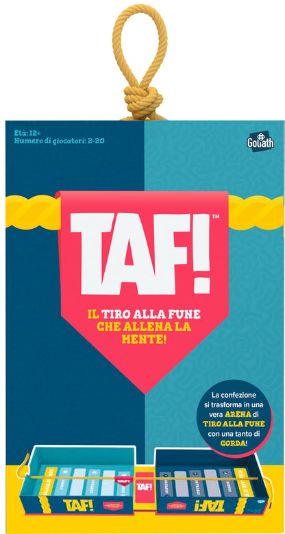 TAF! - Tiro alla Fune - Gioco per adulti e bambini dai 12 anni in su - Divertente gioco da tavolo con domande a quiz e tiro alla fune - Sfida i tuoi amici - squadra con Vera Corda - in italiano