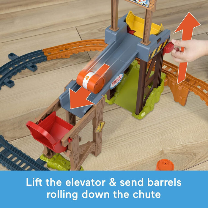Thomas & Friends Motorized Toy Train Set Diesel’s Lift & Load Construction with Track & Cargo for Preschool Kids Ages 3+ Years, JBW20