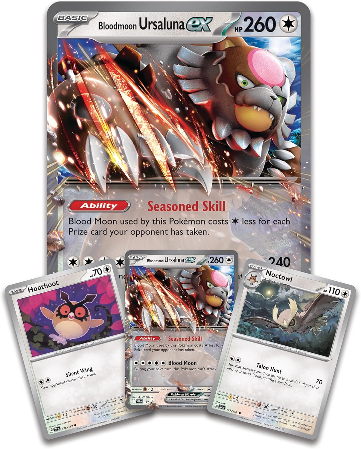 Pokémon TCG: Bloodmoon Ursaluna ex Box (1 Foil Promo Card, 2 Foil Cards, 1 Oversize Foil Card & 4 Booster Packs)