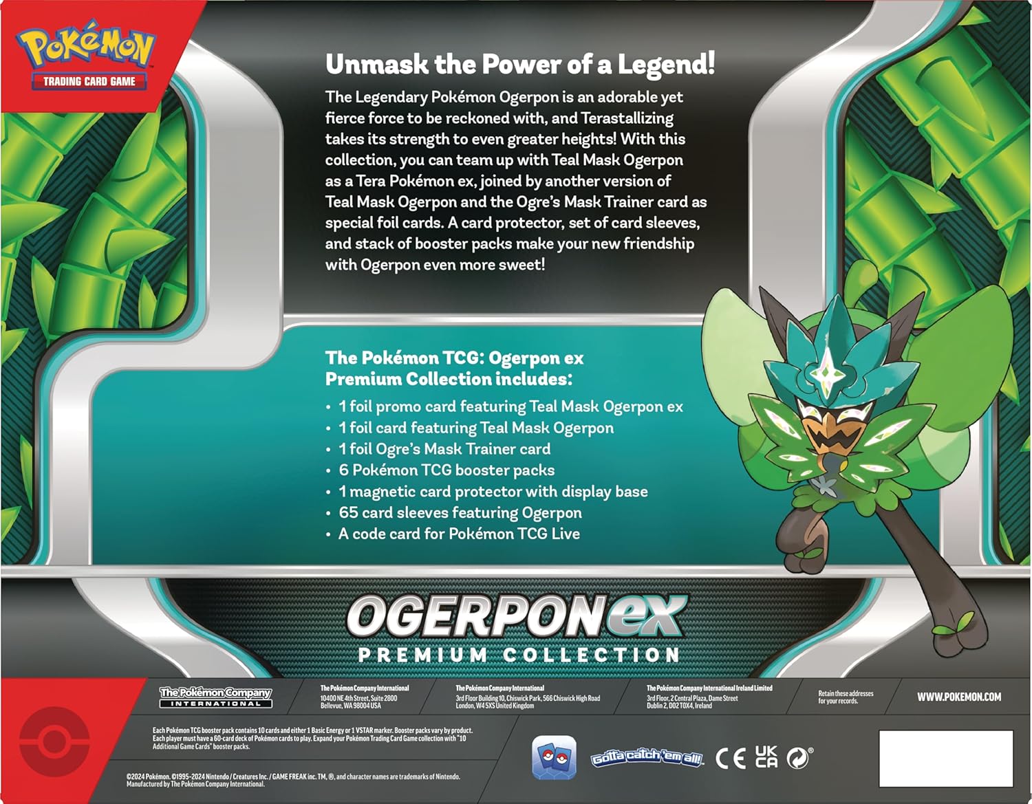 Pokémon TCG:Ogerpon ex Premium Collection (3 Foil Cards & 6 Boosters