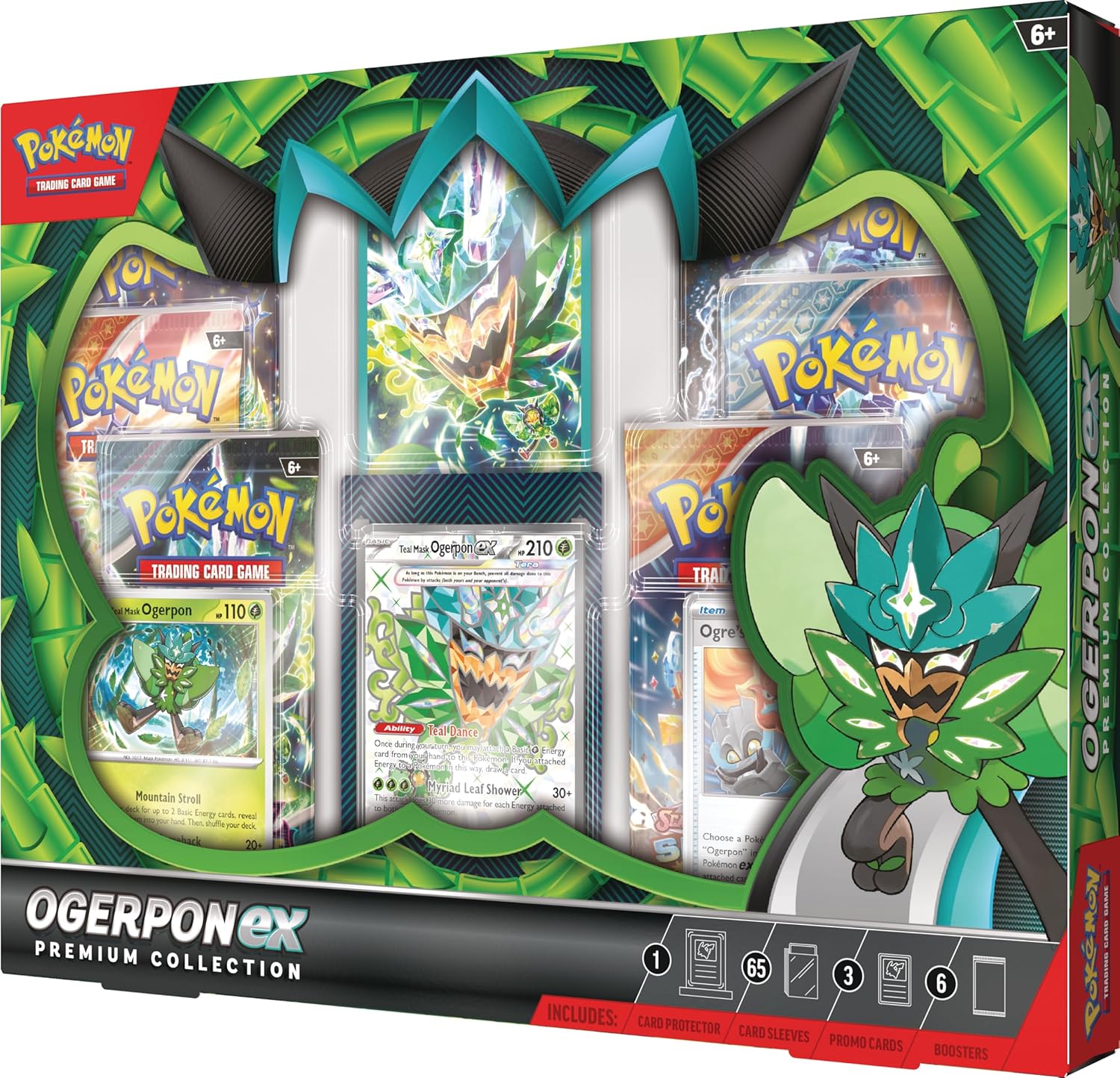 Pokémon TCG:Ogerpon ex Premium Collection (3 Foil Cards & 6 Boosters