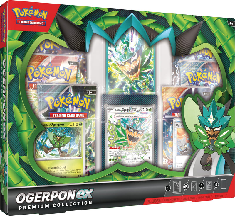 Pokémon TCG:Ogerpon ex Premium Collection (3 Foil Cards & 6 Boosters