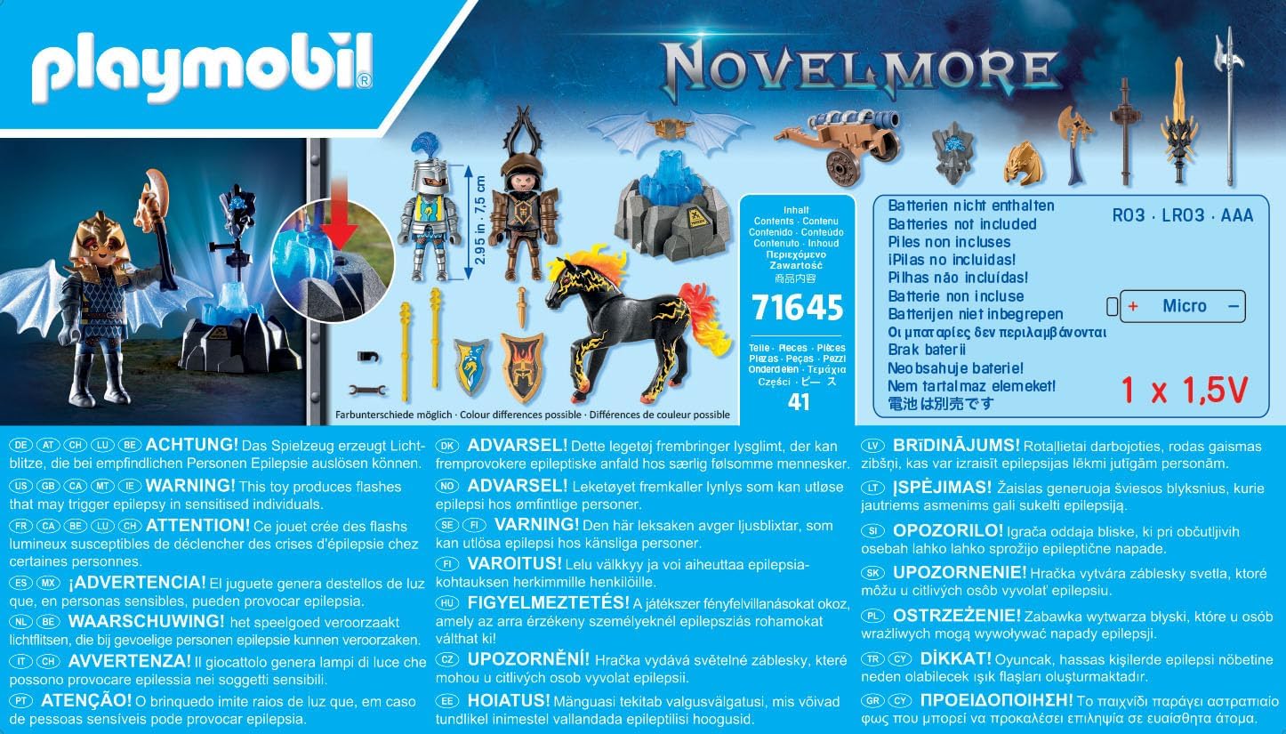 PLAYMOBIL Novelmore 71645 Bewachung der Rüstung, inklusive Zwei Rittern, einem Pferd und wertvoller Rüstung, actionreiches Spielzeug für Kinder ab 4 Jahren