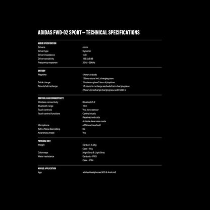 Adidas - Fwd-02 Sport Headphones û Night Grey