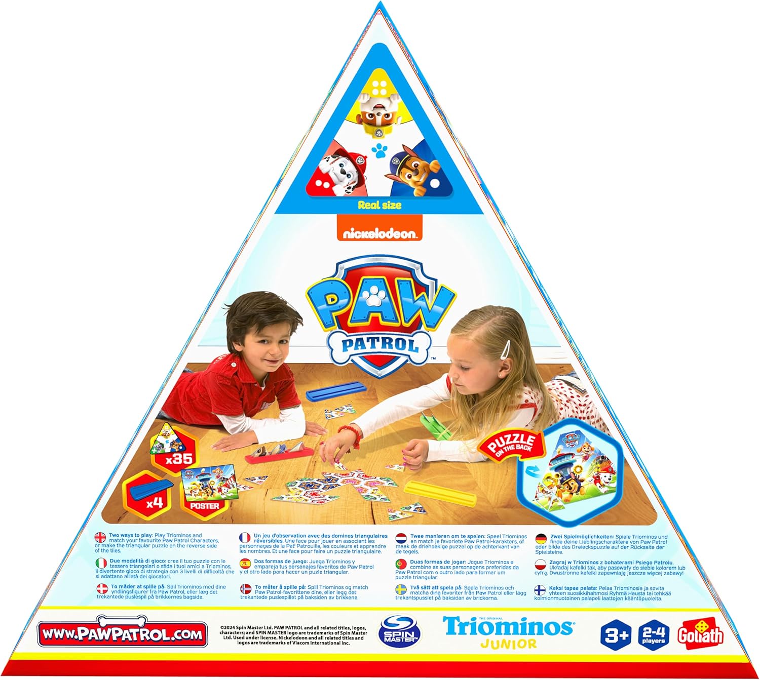 Triominos Junior Paw Patrol, Bordspel vanaf 3 Jaar, Gezelschapsspel voor Kinderen, Paw Patrol Speelgoed geschikt als Cadeau