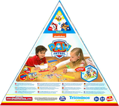 Triominos Junior Paw Patrol, Bordspel vanaf 3 Jaar, Gezelschapsspel voor Kinderen, Paw Patrol Speelgoed geschikt als Cadeau