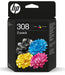 HP 308 Pack of 2 Original Ink Cartridges Black/Three Colours