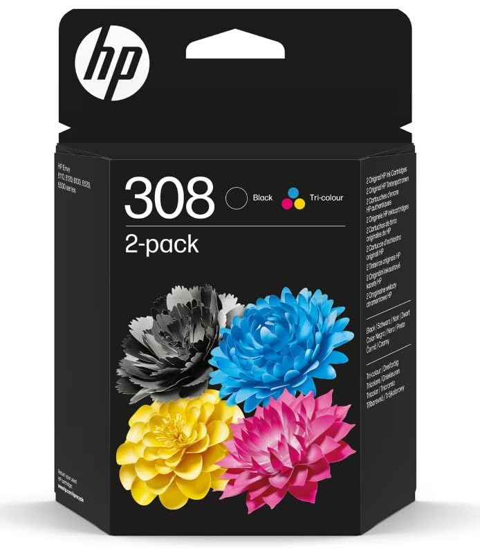 HP 308 Pack of 2 Original Ink Cartridges Black/Three Colours