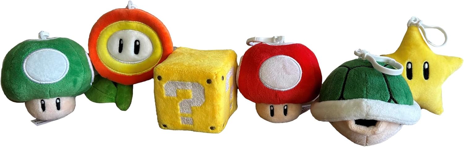 SUPER MARIO - Assortment of 12 Plushs Bag Clips -