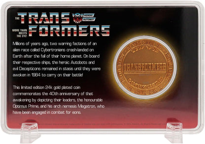Transformers 40th Anniversary 24k Gold Plated Coin