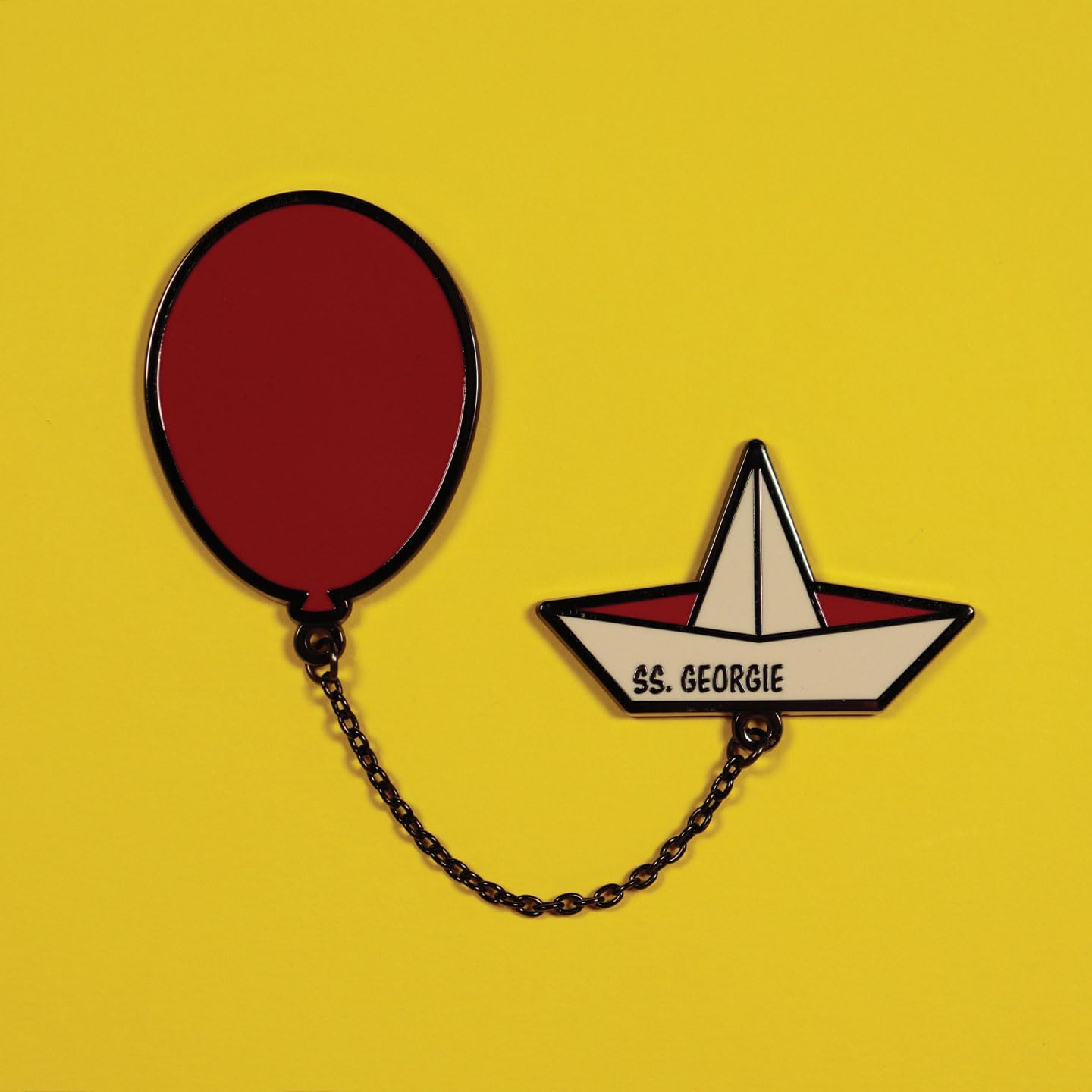 It Pennywise Pin Badge Set of 2 Badges with Connecting Chain