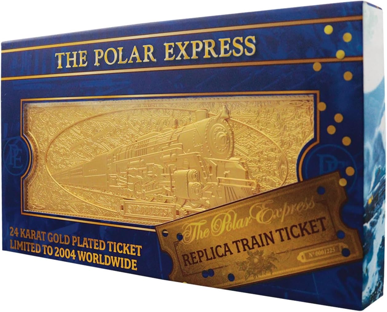 The Polar Express 24K Gold Plated Train Ticket – Limited Edition Collectible | Officially licensed Movie Replica Gift for Fans & Collectors
