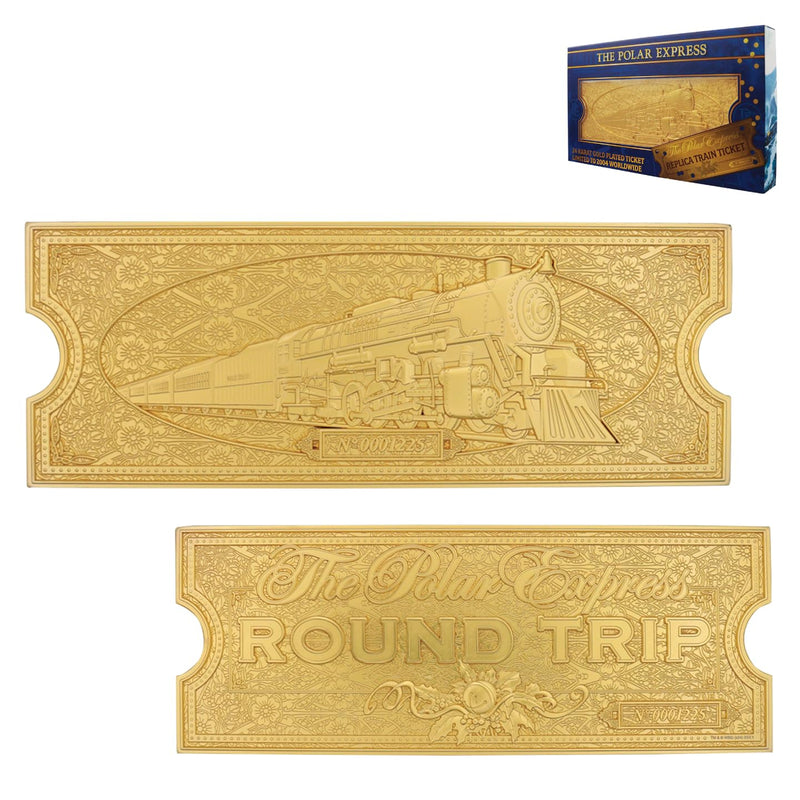 The Polar Express 24K Gold Plated Train Ticket – Limited Edition Collectible | Officially licensed Movie Replica Gift for Fans & Collectors