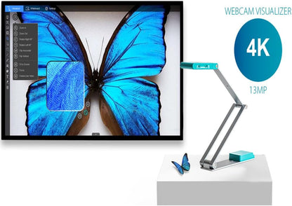 IRIScan Visualizer 7 Webcam Document Camera: 4K UltraHD | 13MP | 4 in 1 | Viewer | A3 Scanner | Portable Scanner | Video Conference | AI Micro Noise Cancellation | Auto Focus | LED | USB | WinMac