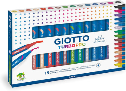 Giotto AstuccioTurbo Pro 15 Pz Pennarello Doppia Punta