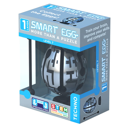 Smart Egg Techno: 3D Maze Puzzle and Educational Toy for Kids, Level 7 (Easy) in a Brain Teaser Series - Challenge and Fun in Solving the Labyrinth inside The Egg