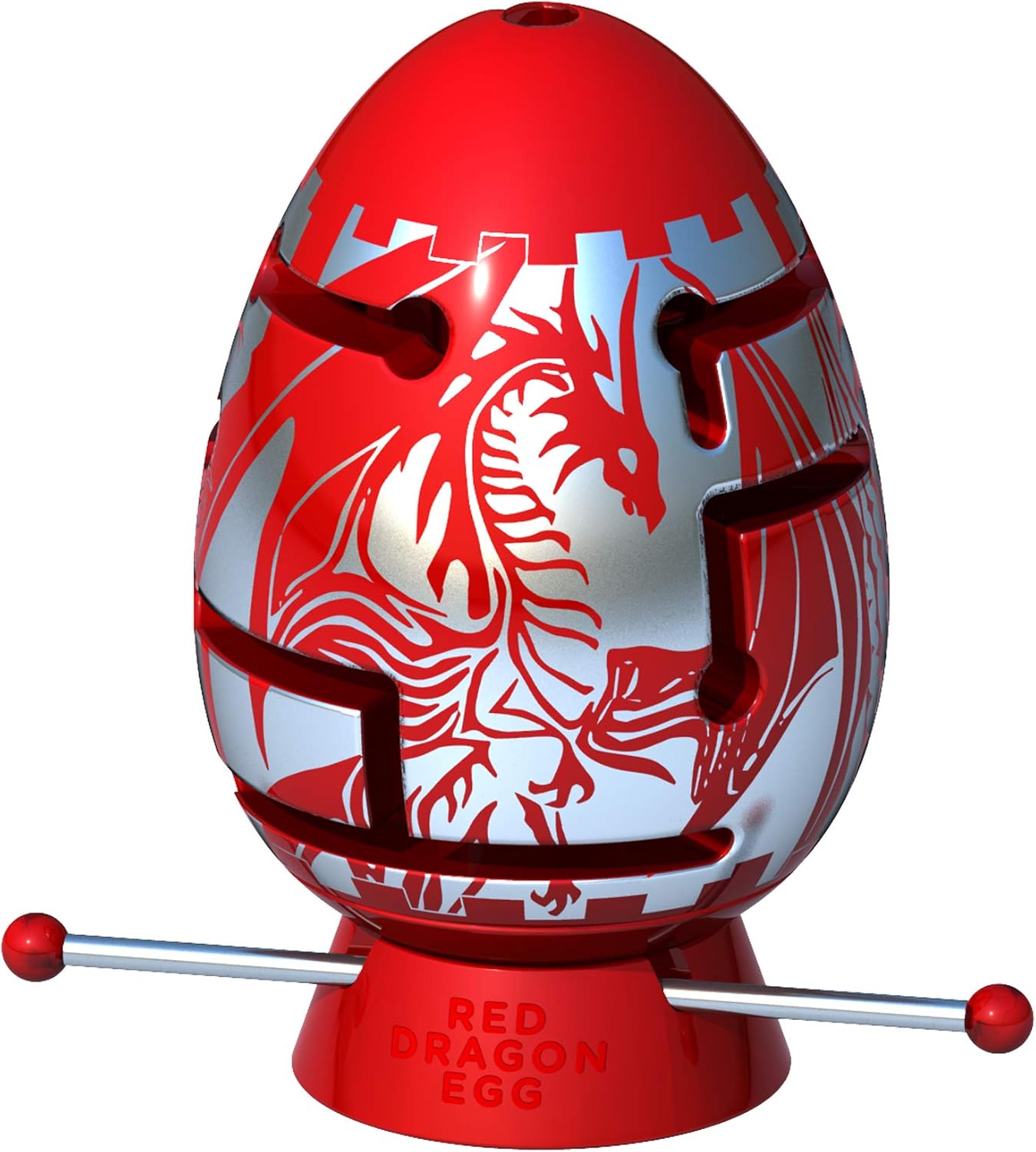 Smart Egg Red Dragon: 3D Maze Puzzle, Difficult Brain Teaser for Puzzle Lovers (Level 2 out of 3, for age 8+) - Challenge and Fun in Solving the Labyrinth inside The Egg