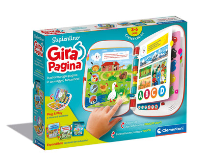 Clementoni - 16430 - Sapientino - Page Girapagina - Electronic Book for Children, Educational Game 2 Years, Interactive Book, Electronic Talking Book, Acoustic Learning, Approach to Reading, with
