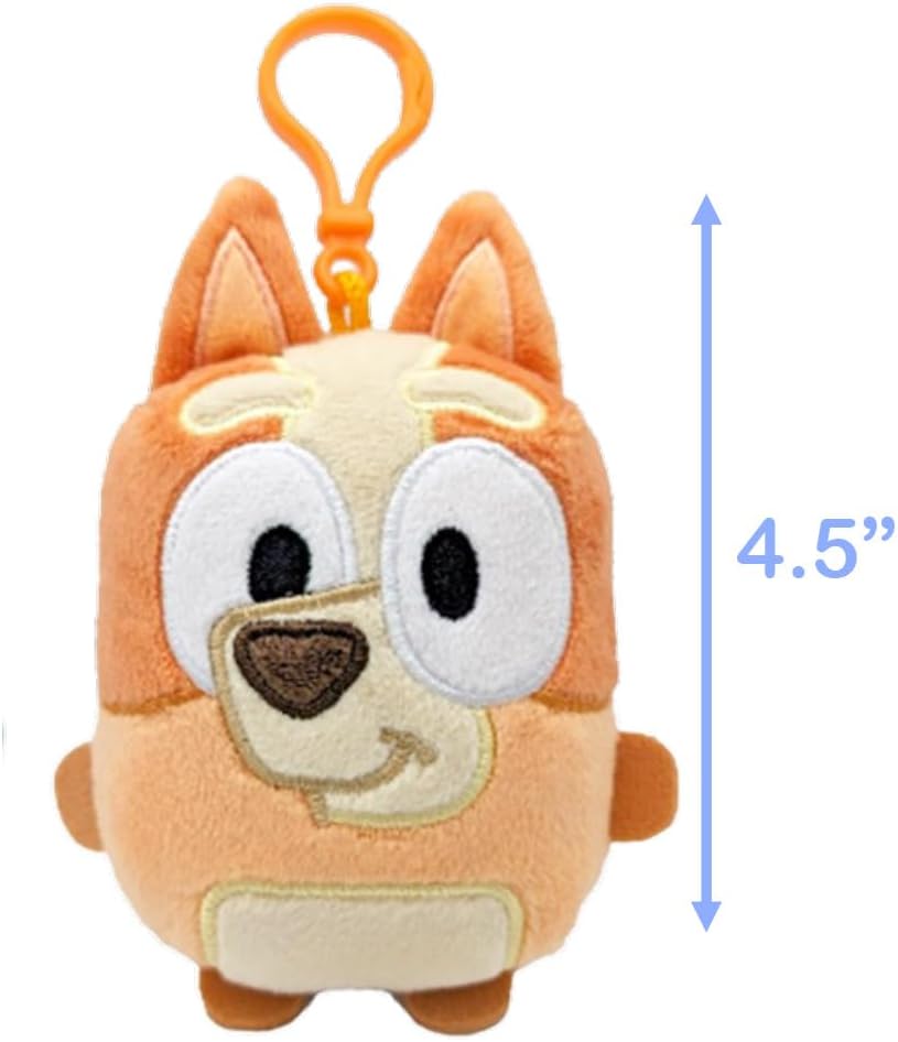 Bluey 90282 Bingo Mini Plush Keychain with Bag Clip, Multicoloured, One Size, Multicolor, One Size, multicoloured, One size