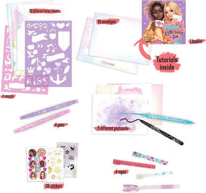 Depesche 12618 TOPModel - Handlettering Briefbox, Schreibset mit Briefpapier, Sticker, Postkarten, Washi-Tape, Stiften uvm.