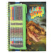 Depesche 12746 Dino World Colouring Book with 30 Pages for Colouring Dinosaur Designs Including 8 Coloured Pencils in Case, Paper, Multicolour, One Size