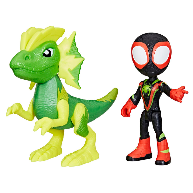Marvel Spidey und Seine Super-Freunde Dino-Webs, Miles „Spin“ Morales & Marvels Electrosaurus Action-Figuren