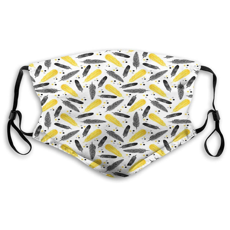 Blacky Face Scarf,Bohemian Exotic Plumage with Watercolor Spots Pastel Print,Printed Facial Decorations for Everyone